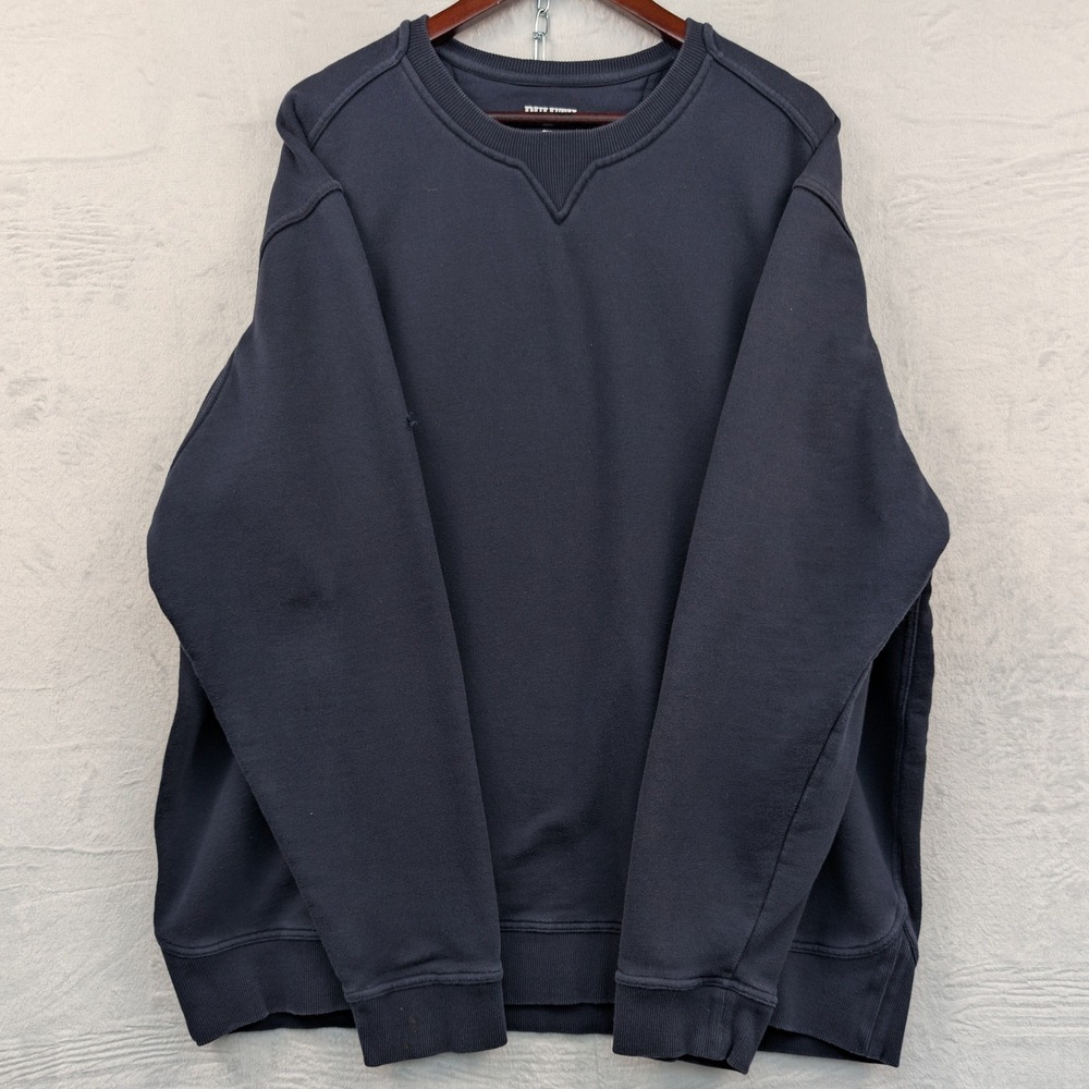 Duluth Trading Co Sweatshirt Men's 2XL Navy Blue Fleece Minimalist Workwear Boxy